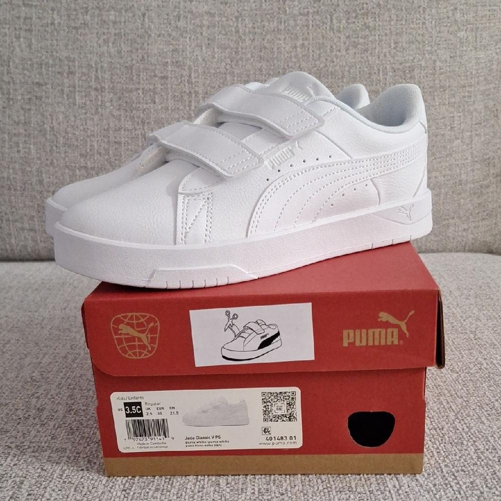 Puma Jada Classic White Sneakers (Big Kid)
